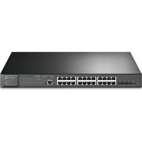 Resim Tl-Sg3428Xmp 24 Port 10-100-1000 Poe+ Switch 4 Port 10Ge Sfp L2 Çelik Kasa Rack Mount TP-Link