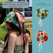 Resim 1 veya 2 Adet Fransız Tığ İşi Çiçek Saç Havlusu - Seyahat için Hafif Nefes Alabilir Üçgen Eşarp, Karışık Renkler, Günlük Kullanım, Öğretmenler Günü, Okula Dönüş ve Mezuniyet Hediyeleri, Günlük Giyim | Çiçekli Tığ İşi Tasarımı | Detaylı Tığ İşlemesi 