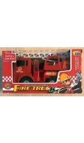Resim Kırmızı Rescue Pilli Işıklı Sirenli Oyuncak İtfaiye Arabası Vinç Hareketli 3+ Yaş 