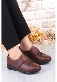 Resim Pepita 7679 Comfort Yumuşak Esnek Kauçuk Kaymaz Taban Hakiki Deri Kadın Ayakkabı taba 