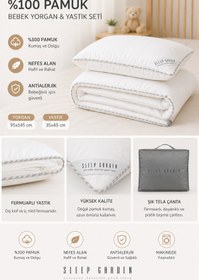 Resim Sleep Garden %100 Organik Pamuk Bebek Yorgan Ve Yastık Seti Tela Çantalı 