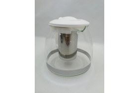 Resim Feyza Design Süzgeçli Yakut Cam Demlik 1250 Ml, Çay ve Bitki Çayı Demliği 