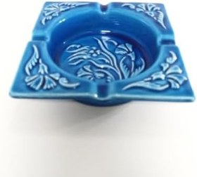 Resim SUME Dekoratif El Yapımı Kabartmalı Çini Seramik Küllük Büyük Boy Kül Tablası 