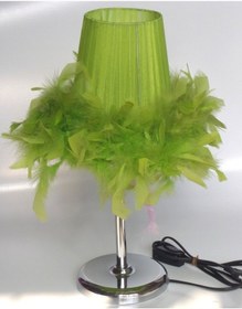 Resim Yeşil Tüylü Abajur 
