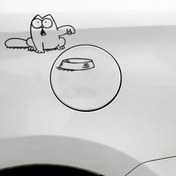 Resim Çekici, Komik Karikatür Kedi Yakıt Tankı Kapağı Etiketi - Su Geçirmez, Kolay Uygulanabilir Vinil Araba Stickerı Dış Mekan Kullanımı İçin 