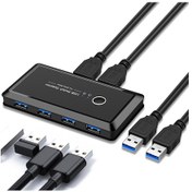 Resim 4686 Usb 3.0 4 port Hub 2 Kasa Pc Kvm Switch Splitter Çoklayıcı 