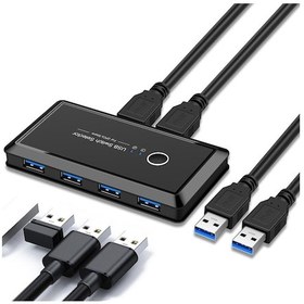 Resim 4686 Usb 3.0 4 port Hub 2 Kasa Pc Kvm Switch Splitter Çoklayıcı 