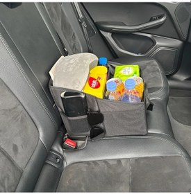 Resim Xuweiwei Black Foldable Car Seat Storage Box Genis Kapasiteli Cok Fonksiyonlu Organizer Saglam Kumas Ve Metal Frame 