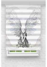 Resim Perdecizade Enxboy Kanatlı Kız Dijital Baskılı Zebra Perde-cocuk Odası-stor Perde Renkli 