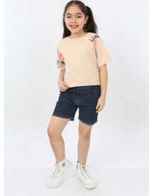 Resim Toontoy Kids Toontoy Kız Çocuk Street Baskılı Tişört Bej 