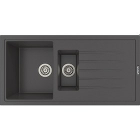 Resim Polex Cristalüx Granit Evye P-01 Antrasit 1.5 Gözlü Tezgah Altı Ve Tezgah Üstü Mutfak Evyesi 99x49.5 CM 