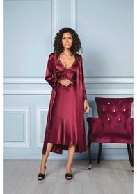Resim Pierre Cardin Bordo Altılı Çeyiz Gecelik Sabahlık Set 6960 Bordo 