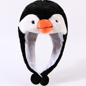 Resim 1 Erkek ve Kadınlar için Moda Penguen Tarzı Karikatür Sevimli Trend Peluş Şapka, Dış Mekan Sokak Seyahat Sıcak Kulak Koruma Çok Yönlü Kap 