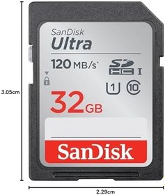 Resim SanDisk Ultra 32GB SDHC Memory Card 120MB/s 