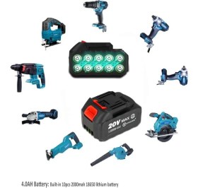 Resim 24V-58V Yedek Batarya 10'lu 18650 Pil Grubu, 5A, Şarjlı Matkap Aküsü 