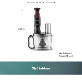 Resim Esmo Home Homend Functionall 2851H Mutfak Robotu Siyah Kırmızı 