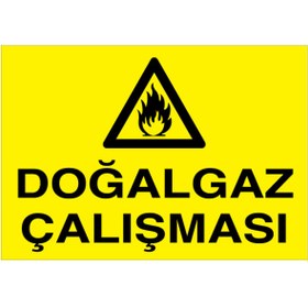 Resim Uytab Doğalgaz Çalışması Uyarı Tabelası - 35x50 Foreks - DG32 