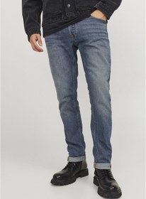 Resim Jack & Jones Erkek Glenn 271 Slim Fit Jean 12252977 Blue Denim Mavi 