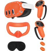 Resim Oculus/Meta Quest 3 Aksesuarları için Koruyucu Kapak, slicone Kontroler Kavrama Kılıfı Koruyucu, Yumuşak Kabuk Cilt ile Yüz Kılıfı ve Lens Kılıfı VR Aksesuarı 