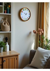 Resim Büro Ev Ofis Çocuk Odası Duvar Saati İçin 36cm Turuncu Makanizma Diğer 