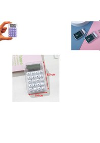 Resim Mini Hesap Makinesi Silikon Tuşlu Lcd Ekran 8 Haneli Şeffaf Mini Hesap Makinesi Ebat 8,5cm X 5,4cm Turkuaz 
