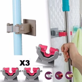 Resim Bibizde 3 Lü Çok Amaçlı Mop Fırça Paspas Askı Aparatı 