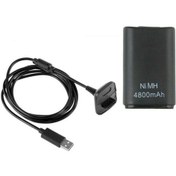 Resim Xbox 360 Kontroller Için 4800 Mah Şarjlı Nı-mh Pil Ve Kablo Seti 