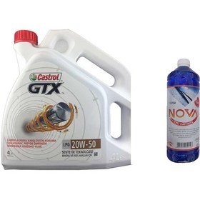 Resim Castrol GTX 20W-50 Sentetik Motor Yağı 4 L + Cam Suyu 1 L 