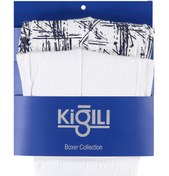 Resim Beyaz 2'li Desenli Pamuklu Süprem Boxer Seti Kigili
