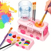 Resim 5’i 1 Arada Sanat Malzemeleri Seti - Su Çarkı ve Fırça Tutucu, Renkli Palet İçerir - Dayanıklı ABS Plastik, Yetişkinler ve Öğrenciler için İdeal, Okula Dönüş Hediyesi, Mükemmel Tasarım, Sanat Malzemeleri Seti 