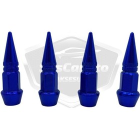 Resim ŞüsCarOto Sivri Sibop Kapağı Mermi Sibop Kapağı Araba Motosiklet Bisiklet Metal 4 lü Set Mavi (00) 