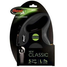 Resim Flexi New Classic Şerit Otomatik Köpek Gezdirme Tasması Siyah 5Mt L 