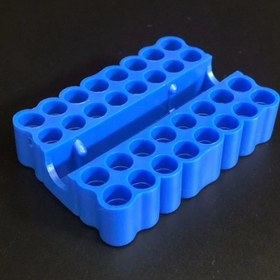 Resim Mavi Altıgen Tornavida Uç Tutucu ve Organizatör - Dayanıklı Plastik Saklama Soketi Grup Baş Koruma için, Güvenli Araç Organizasyonu için Esnek Kauçuk Şerit, Tornavidayı Koruma | Yığılabilir Tasarım | Görünürlük Depolama 
