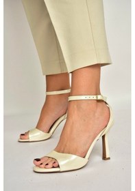 Resim Fox Shoes Y997264608 Sedef Rugan Kalın Topuklu Ayakkabı SEDEF 