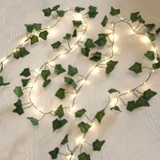 Resim 2m/5m/10m, Büyülü Yapay Sarmısak Asma Işıkları LED Dize Işıkları - Stüdyo Fotoğrafçılık Dekoratif Işıklar ve Arka Plan Aydınlatması - Pil ile Çalışır, Sıcak Parlayan Peri Işıkları Gerçekçi Yeşillik ile, Dış Mekan Yemekleri, Bahçe, Balkon, Düğün ve Noel Süslemesi için Uygun 