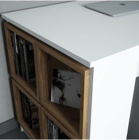 Resim Variant Mobilya Box Çalışma Masası Beyaz Ceviz 