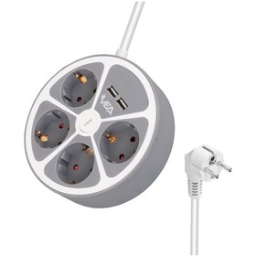 Resim Vea Ve-g604yu 4lü 2 Usbli Anahtarlı 1.5 Metre Grup Priz 