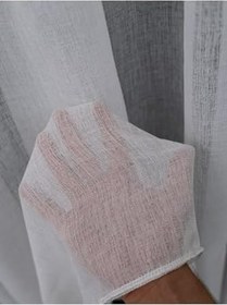 Resim Ev Depo Home Taç Kumlu Keten Tül Perde 1/3 Sık Pile Tek Kanat TACKMLKTNSIK, Ekru, 220 x 250 