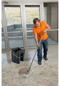 Resim F060 Buldozer Pedallı Temizlik Kovası Siyah, 14 Litre Pratik Kolay Sistemli Mop Sıkma Kovası 