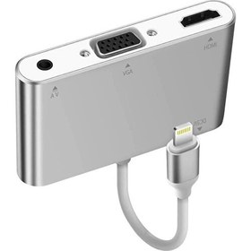 Resim CoverZone Apple iPhone & iPad 3 In 1 Lightning To HDMI + VGA + Audio Kablo Dönüştürücü Adaptör 