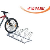 Resim İlgi Trafik Bisiklet Park Ayağı Bisiklet Park Yeri Sistemleri Alanı Demiri 4'lü 40x140 cm Gri 
