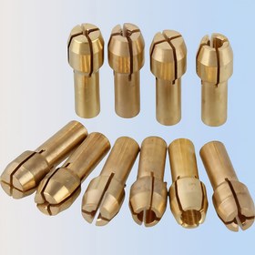 Resim 10 Adet İnce Bakır Matkap Mandreni Seti - Dayanıklı, Hızlı Değişim, Mini Boyut (17*6*4.3mm), Boyutlar 0.5-3.2mm, Döner Aletler İçin, Kelepçe Kapasitesi & Hassasiyeti Artırır, 1/64" - 1/8" Kuyruk Çapları, Elektrikli Taşlama Makineleri & Tamir İşleri İçin İdeal, DIY Tutkunları & Profesyoneller İçin 