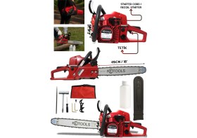 Resim Retools Bordo 55 cc Benzinli Testere 