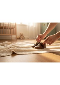 Resim Balbeybi Bebek Ayakkabısı İlk Adım Kaydırmaz Taban Ortopedik Günlük Spor Patik Kahverengi 