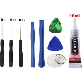 Resim Zhanlida B7000 Ekran Cam Kapak Yapıştırıcı 15ML Şeffaf+Tamir Seti 
