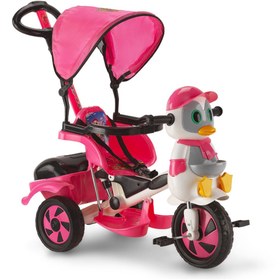 Resim Toyshome Baby Poufi Penguen Figürlü Ebeveyn Kontrollü Bisiklet Pembe 