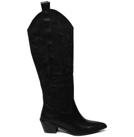 Resim Bestello Bağcıksız Neolit Taban Western Çizme 281-230-w Kadın Çizme Siyah 