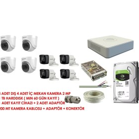 Resim Hikvision 8'li Set 2 Mp Hd Kamera Sistemi 
