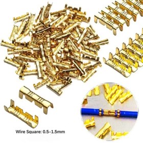 Resim 100 adet U-şekilli 0.3-1.5mm2 Kablolama Tab Soğuk İçe Aktarma Konnektörleri Soğuk Terminal Küçük Dişli Fascia Terminali 