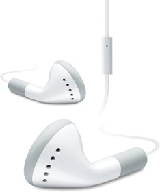 Resim iHip IP-IV-WH Fiber Kablolu Kulaklık, Tüm iPhone, iPad ve iPod touch için In-Line Mikrofonlu Beyaz 